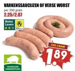 MCD Supermarkt VARKENSSAUCIJZEN OF VERSE WORST aanbieding