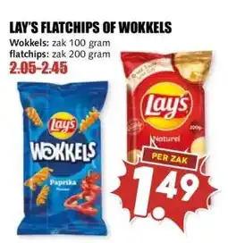 MCD Supermarkt LAY'S FLATCHIPS OF WOKKELS aanbieding