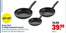Makro Green Chef 3-delige koekenpannenset aanbieding