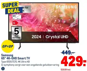 Makro Samsung 65 4K-UHD Smart TV aanbieding