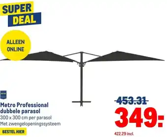 Makro Metro Professional dubbele parasol aanbieding