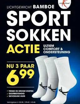 Lucovitaal LICHTGEWICHT BAMBOE SPORT SOKKEN aanbieding