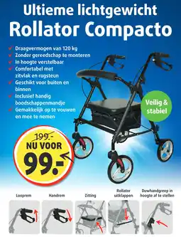 Lucovitaal Ultieme lichtgewicht Rollator Compacto aanbieding