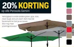 Hubo op alle Parasols Gemini aanbieding