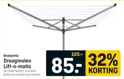 Hubo Brabantia Droogmolen Lift-o-matic aanbieding
