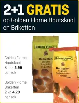Hubo op Golden Flame Houtskool en Briketten aanbieding