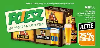 Poiesz Hertog Jan of Hertog Jan 0.0% aanbieding