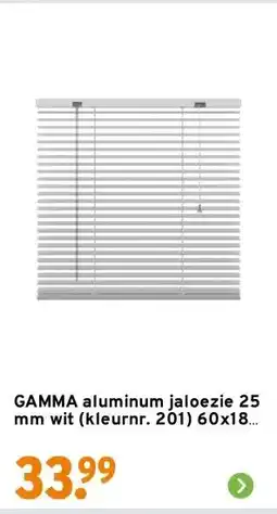 GAMMA GAMMA aluminum jaloezie 25 mm wit (kleurnr. 201) 60x180 cm (bxh) aanbieding