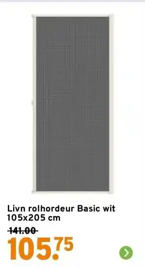 GAMMA Livn rolhordeur Basic wit 105x205 cm aanbieding