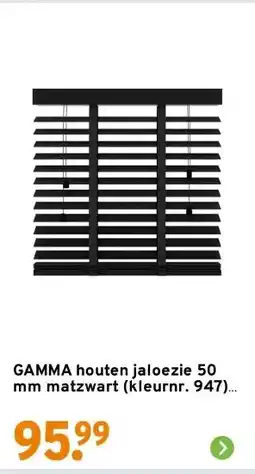 GAMMA GAMMA houten jaloezie 50 mm matzwart (kleurnr. 947) 60x180 cm (bxh) aanbieding