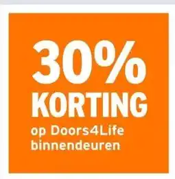 GAMMA 30% KORTING op Doors4Life binnendeuren aanbieding