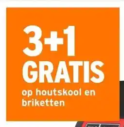 GAMMA 3+1 GRATIS op houtskool en briketten aanbieding