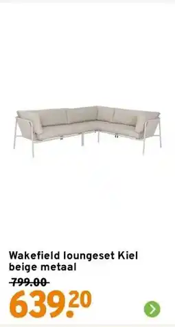 GAMMA Wakefield loungeset Kiel beige metaal aanbieding