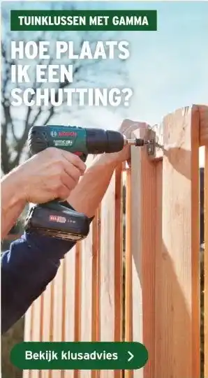 GAMMA HOE PLAATS IK EEN SCHUTTING? aanbieding