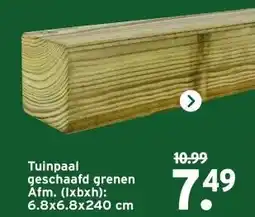 GAMMA Tuinpaal geschaafd grenen Afm. (lxbxh): 6.8x6.8x240 cm aanbieding