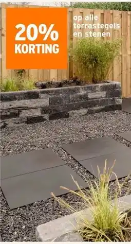 GAMMA 20% KORTING op alle terrastegels en stenen aanbieding
