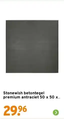 GAMMA Stonewish betontegel premium antraciet 50 x 50 x 4 cm aanbieding