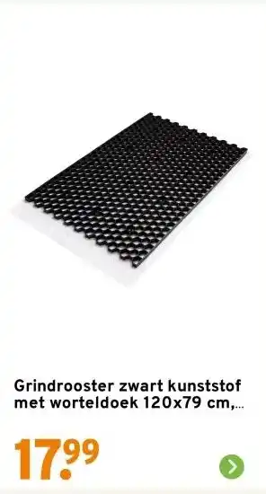 GAMMA Grindrooster zwart kunststof met worteldoek 120x79 cm, dikte 3cm aanbieding