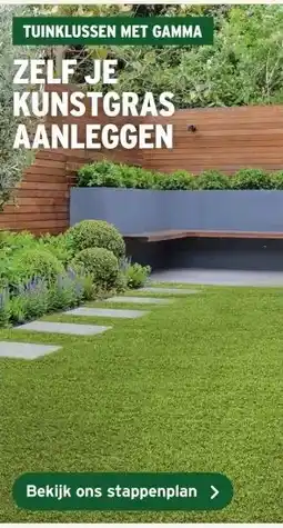 GAMMA ZELF JE KUNSTGRAS AANLEGGEN aanbieding