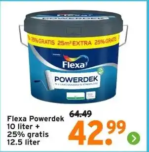 GAMMA Flexa Powerdek 10 liter + 25% gratis 12.5 liter aanbieding