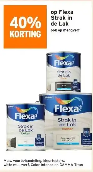 GAMMA 40% korting op Flexa Strak in de Lak aanbieding