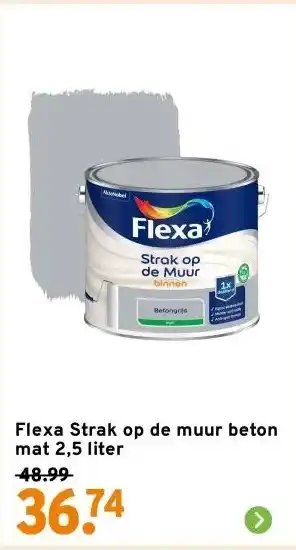 GAMMA Flexa Strak op de muur beton mat 2,5 liter aanbieding