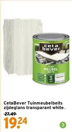 GAMMA CetaBever Tuinmeubelbeits zijdeglans transparant white wash 750 ml aanbieding