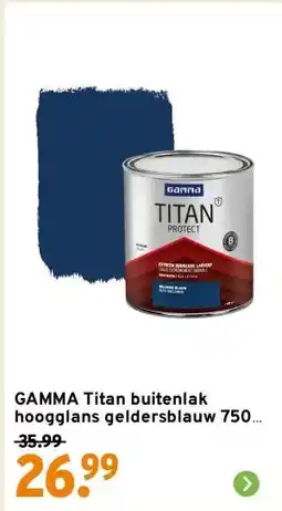 GAMMA GAMMA Titan buitenlak hoogglans geldersblauw 750 ml aanbieding