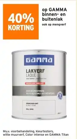 GAMMA 40% korting op Gamma binnen- en buitenlak aanbieding