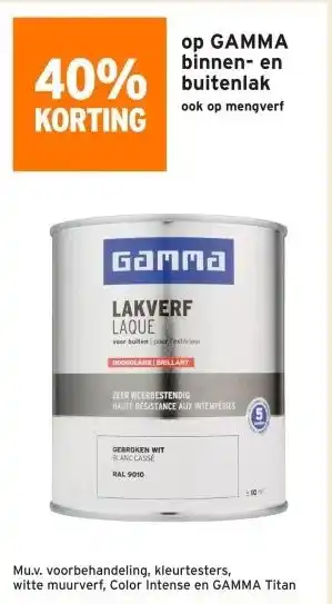 GAMMA 40% korting op Gamma binnen- en buitenlak aanbieding