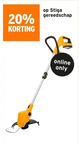GAMMA 20% KORTING op Stiga gereedschap aanbieding