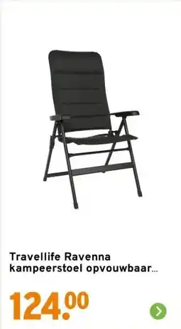 GAMMA Travellife Ravenna kampeerstoel opvouwbaar antraciet 46 x 63 x 110 cm aanbieding