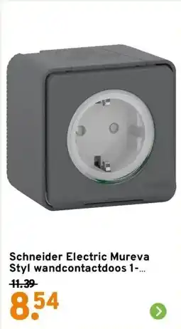 GAMMA Schneider Electric Mureva Styl wandcontactdoos 1-voudig IP55 antraciet aanbieding