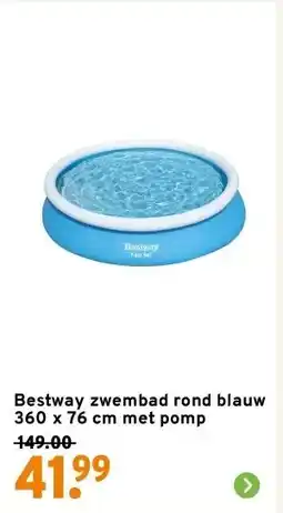 GAMMA Bestway zwembad rond blauw 360 x 76 cm met pomp aanbieding