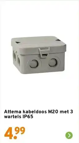 GAMMA Attema kabeldoos M20 met 3 wartels IP65 aanbieding