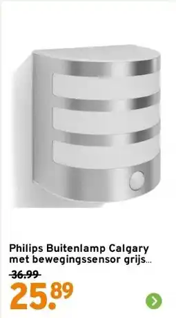 GAMMA Philips Buitenlamp Calgary met bewegingssensor grijs LED 3.5W aanbieding