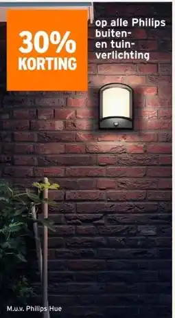 GAMMA 30% KORTING op alle Philips buiten- en tuin- verlichting aanbieding