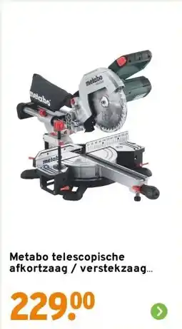 GAMMA Metabo telescopische afkortzaag / verstekzaag KGS216M aanbieding