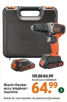 GAMMA Black+Decker accu klopboor- machine aanbieding