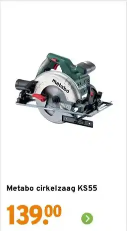 GAMMA Metabo cirkelzaag KS55 aanbieding