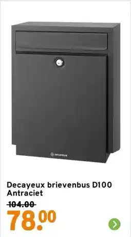 GAMMA Decayeux brievenbus D100 Antraciet aanbieding