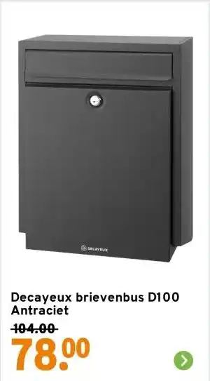 GAMMA Decayeux brievenbus D100 Antraciet aanbieding
