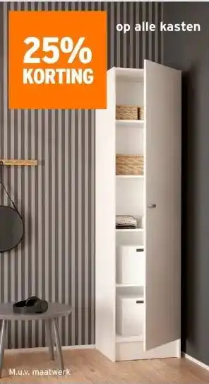 GAMMA 25% KORTING op alle kasten aanbieding