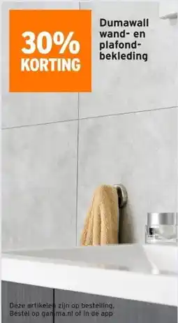 GAMMA 30% korting Dumawall wand- en plafond bekleding aanbieding