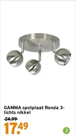 GAMMA GAMMA spotplaat Ronda 3-lichts nikkel aanbieding