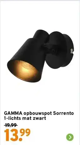 GAMMA GAMMA opbouwspot Sorrento 1-lichts mat zwart aanbieding