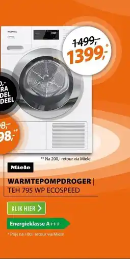 Expert Miele TEH 795 WP EcoSpeed aanbieding