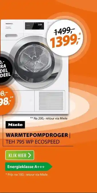 Expert Miele TEH 795 WP EcoSpeed aanbieding