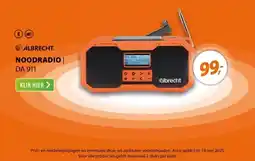 Expert Albrecht DA 911 Noodradio Oranje aanbieding