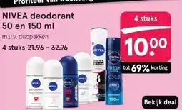 Etos NIVEA deodorant50 en 150 ml aanbieding